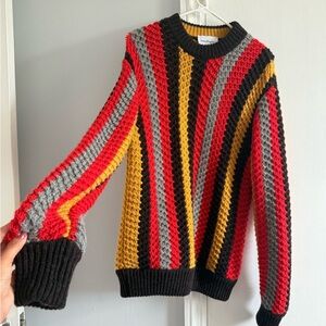 Salvatore Ferragamo Multicolor Striped Crewneck Sweater